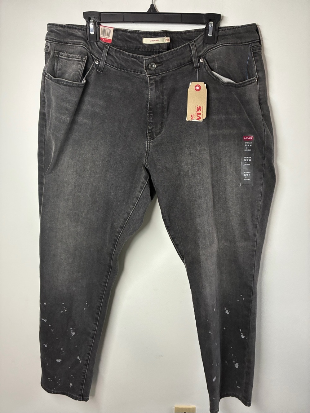 Levi's Women's Black Skinny Jeans with Paint-Splatter Detail